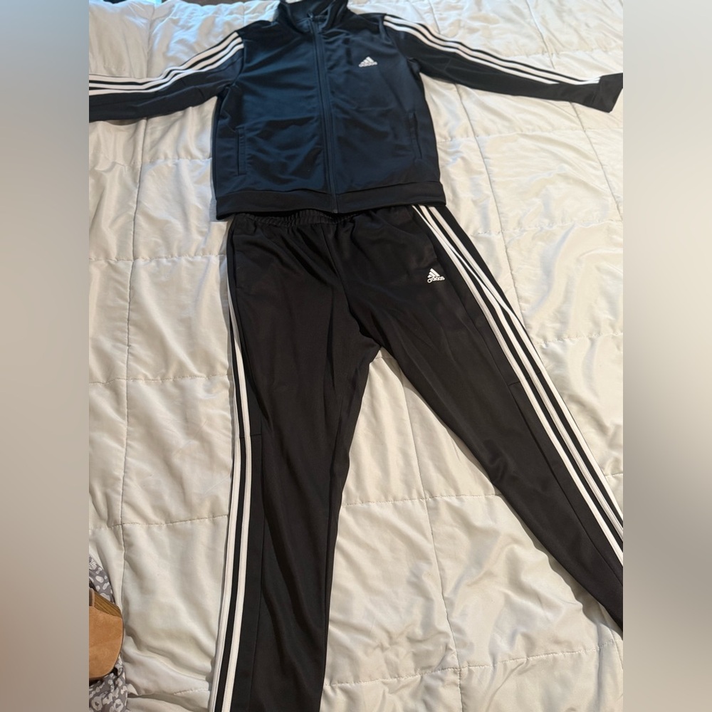 Adidas Black and White Athletic Tracksuit
